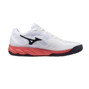 MIZUNO WAVE ENFORCE COURT AC MEN'S Tennis Shoes - White/Baritone Blue/Calypso Coral - Gem Sports