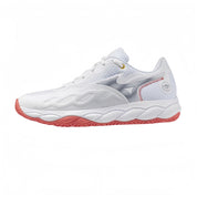 MIZUNO WAVE ENFORCE COURT AC WOMEN'S Tennis Shoes - White/Blue Granite/Calypso Coral - Gem Sports