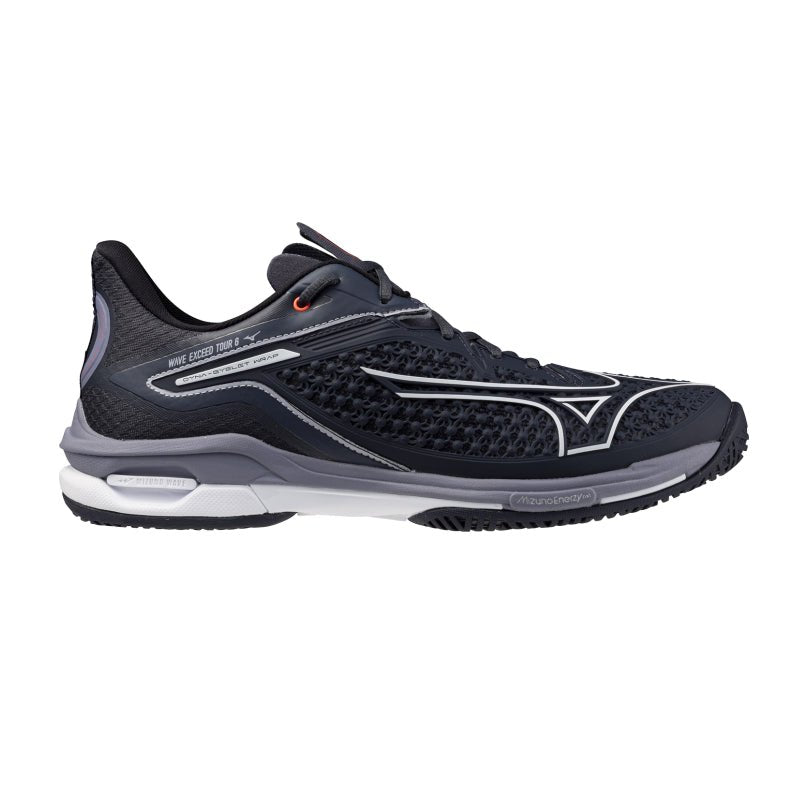 MIZUNO WAVE EXCEED TOUR 6 AC MEN'S Tennis Shoes - Odyssey Grey/White/Blue Granite - Gem Sports