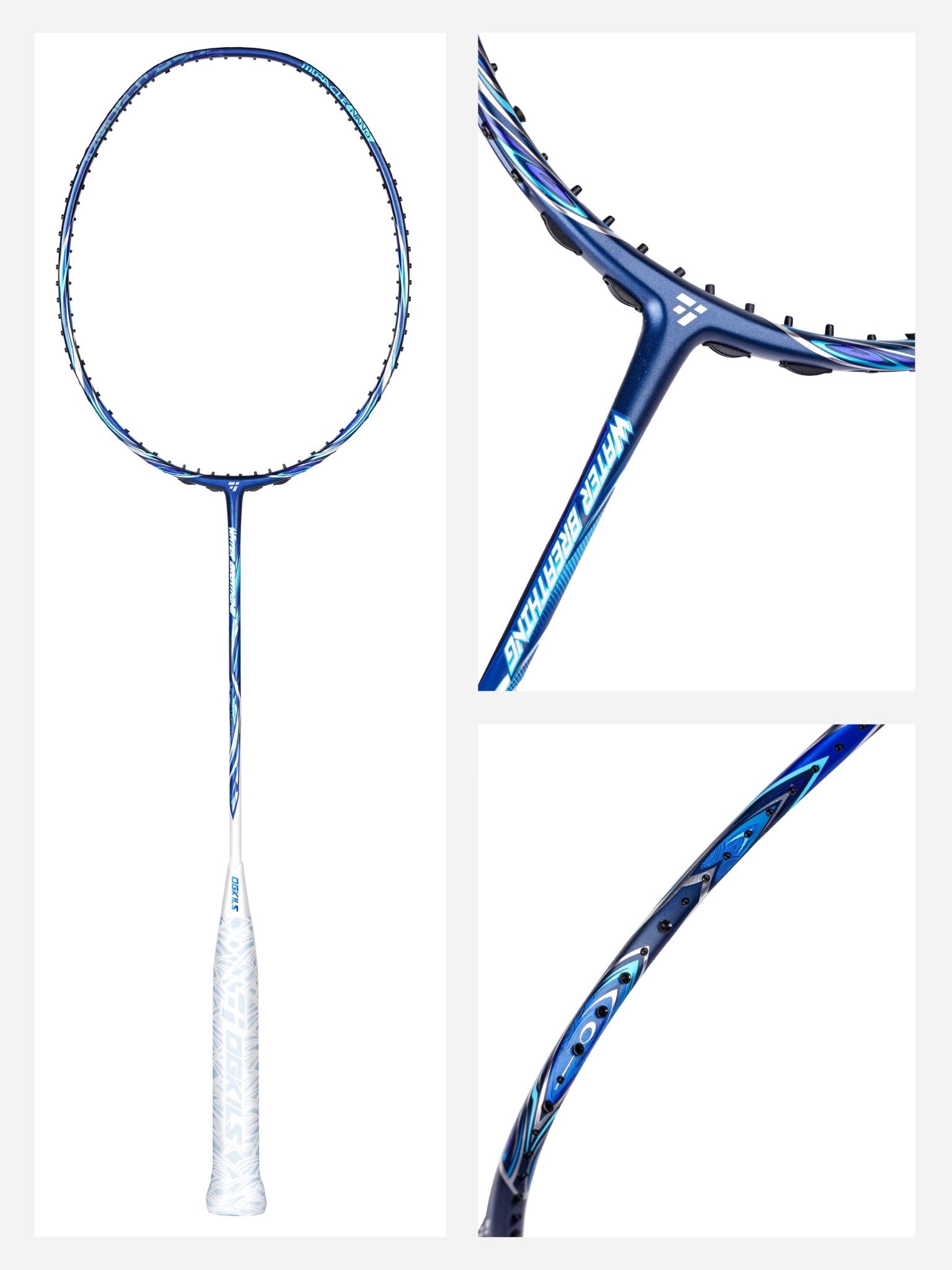 OGKILS (CONTROL) Water Breathing Badminton Racquet Blue/White - Gem Sports