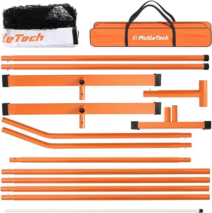 PickleTech 3.0 Portable Pickleball Net System 22FT Orange - Gem Sports