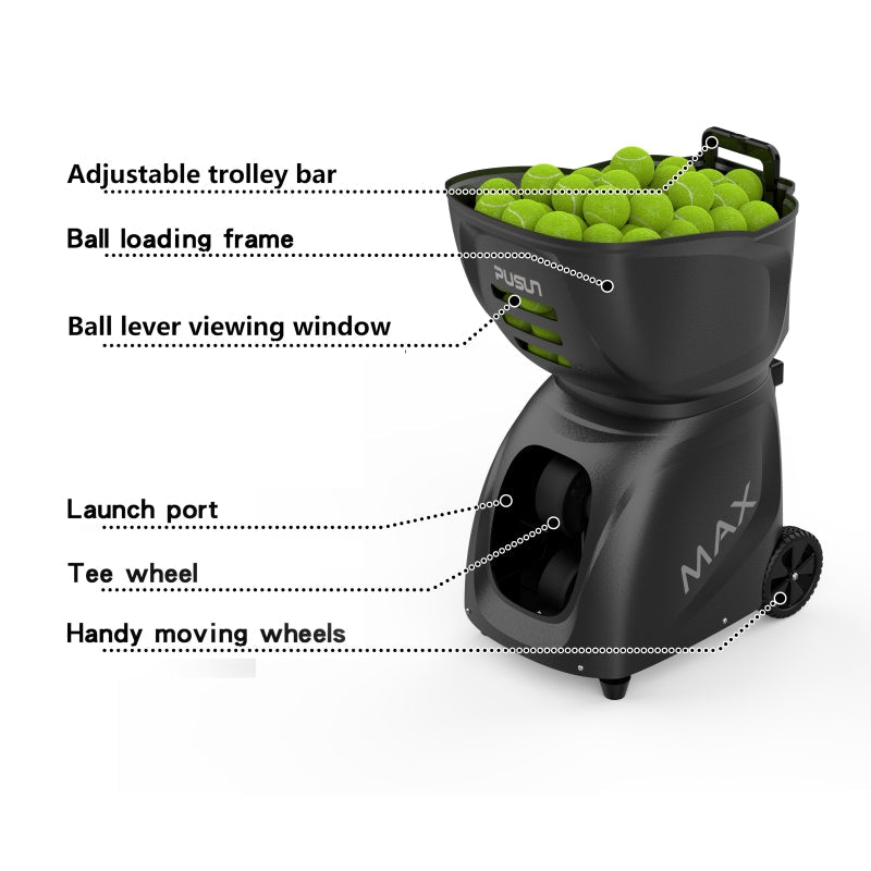 PUSUN PT - MAX C Tennis Ball Machine - Gem Sports