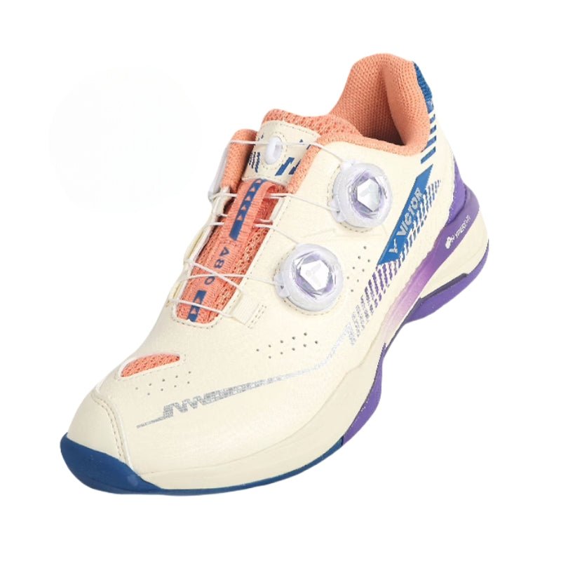 VICTOR A810 Badminton Shoes LJ - Antique White/Medium Purple UNISEX - Gem Sports