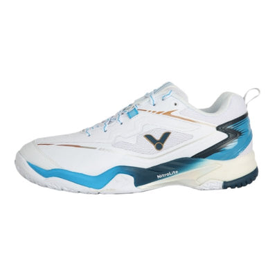 VICTOR A830NLite - AF WIDE Unisex Badminton Shoes - White/Mykonos Blue - Gem Sports