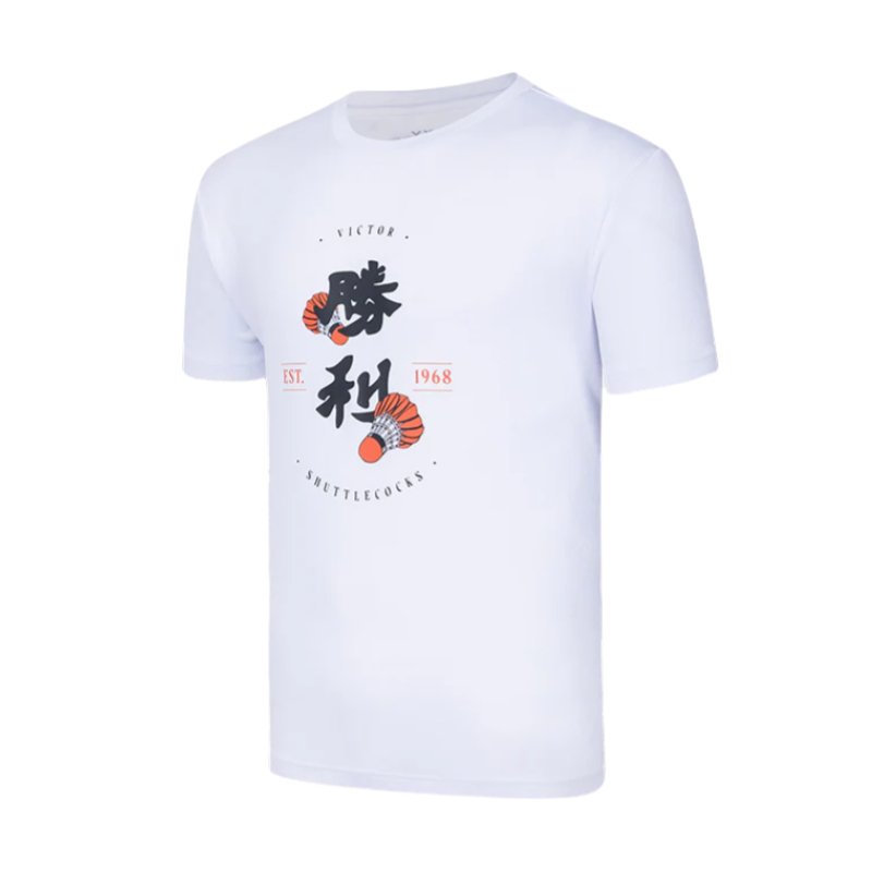 VICTOR Badminton T-Shirt T - 45004 A White Unisex - Gem Sports