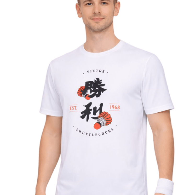 VICTOR Badminton T-Shirt T - 45004 A White Unisex - Gem Sports