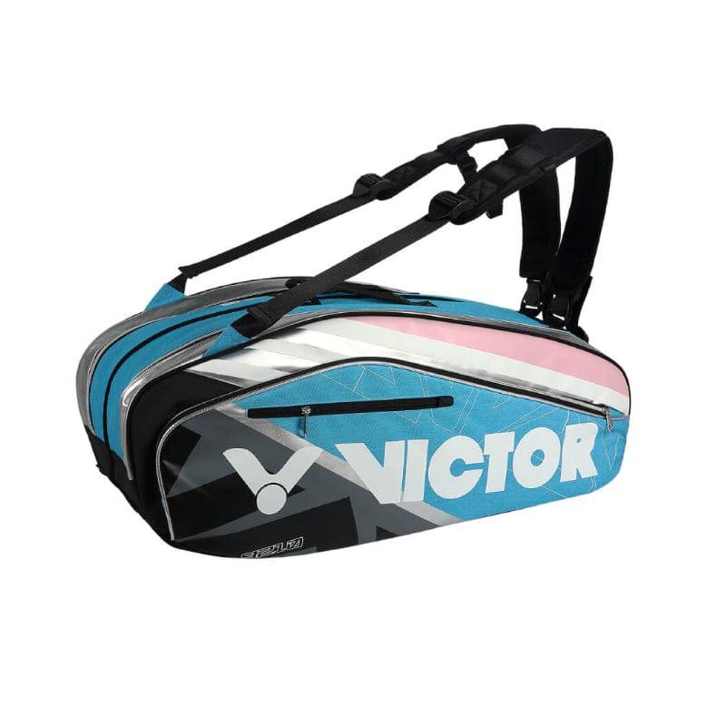 VICTOR BR9210 CU (9pcs) Racquet Bag Black/Ceramic Blue - Gem Sports