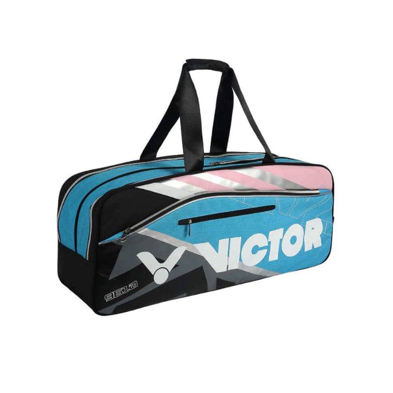 VICTOR BR9610 CU (6pcs) Square Racquet Bag Black/Ceramic Blue - Gem Sports