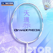 VICTOR DriveX PHECDA (White) 4U/G5 Badminton Racquet – Unstrung & Free Grip - Gem Sports