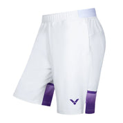 VICTOR LZJ Limited Unisex Knitted Shorts R - 55201 AJ - White/Purple - Gem Sports
