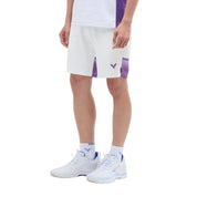 VICTOR LZJ Limited Unisex Knitted Shorts R - 55201 AJ - White/Purple - Gem Sports
