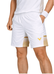 VICTOR LZJ Limited Unisex Knitted Shorts R - 55201 AW - White/Gold - Gem Sports