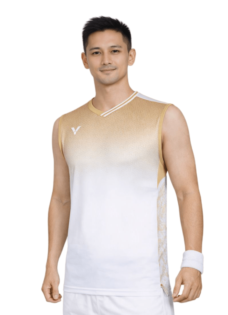 VICTOR LZJ Limited Unisex Knitted Sleeveless Top T - 55003 W - Gold - Gem Sports
