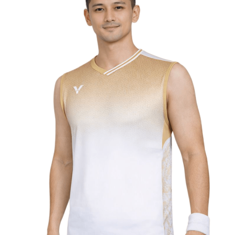 VICTOR LZJ Limited Unisex Knitted Sleeveless Top T - 55003 W - Gold - Gem Sports