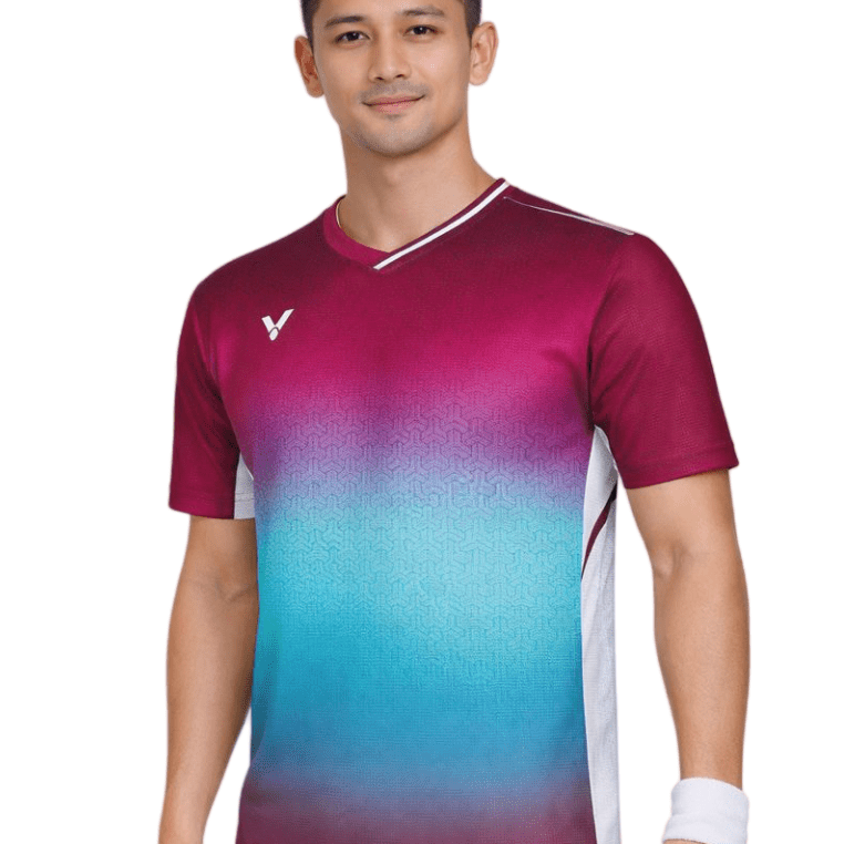 VICTOR LZJ Limited Unisex Knitted T-Shirt T - 55002 D - Maroon - Gem Sports