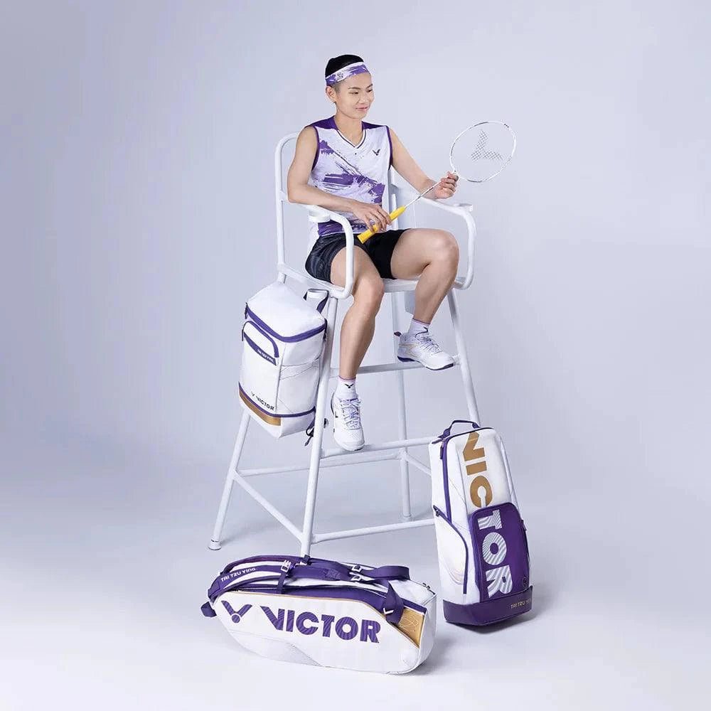 VICTOR Tai Tzu Ying Collection BR9213TTY - AJ (6pcs) White Racquet Bag Limited Edition - Gem Sports