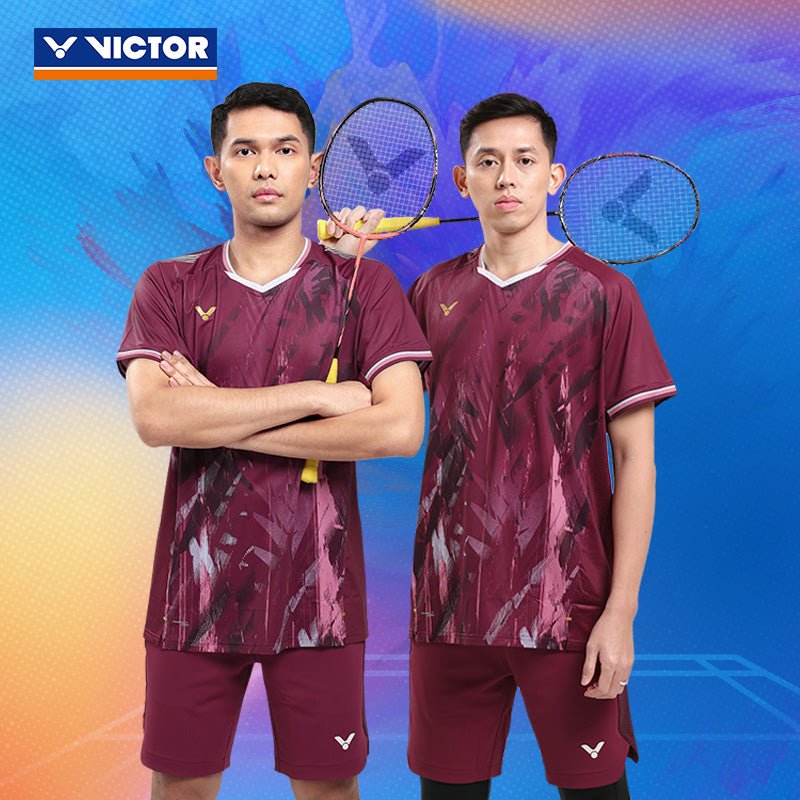 VICTOR Tournament Series Unisex Knitted Shorts R - 55200 D - Maroon - Gem Sports