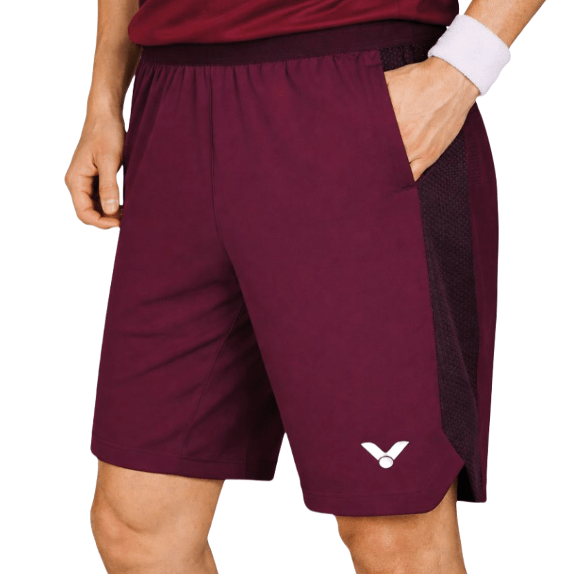VICTOR Tournament Series Unisex Knitted Shorts R - 55200 D - Maroon - Gem Sports