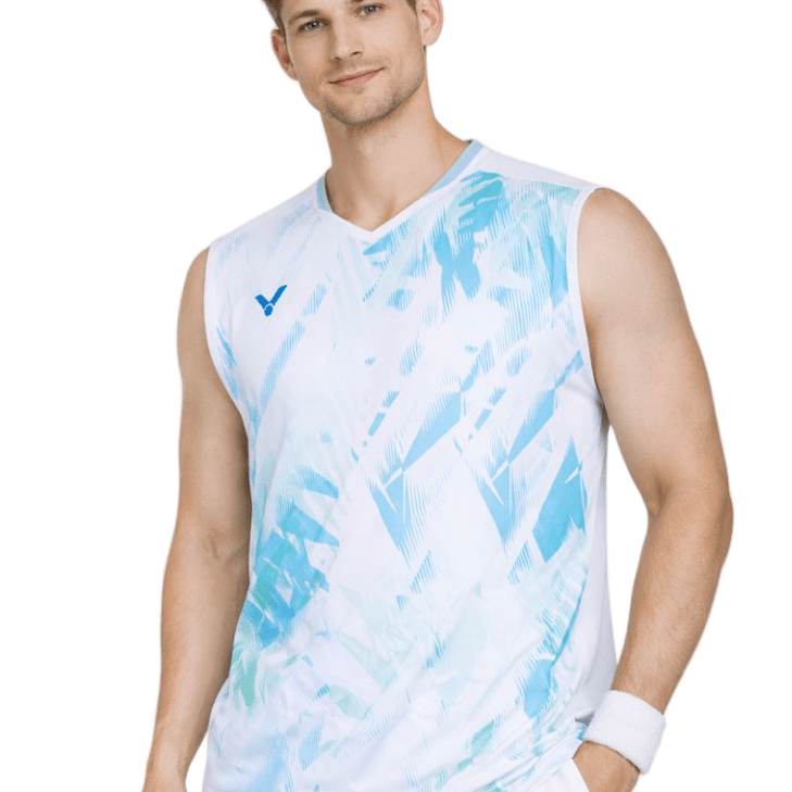 VICTOR Tournament Series Unisex Knitted Sleeveless Top T - 55001 A - White - Gem Sports