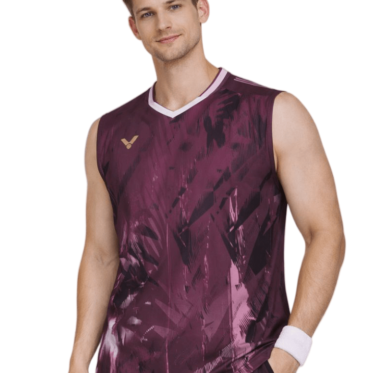 VICTOR Tournament Series Unisex Knitted Sleeveless Top T - 55001 D - Maroon - Gem Sports