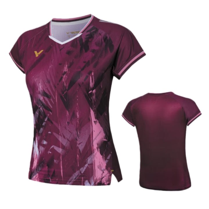 VICTOR Tournament Series Women's Knitted T-Shirt T - 56000 D - Maroon - Gem Sports
