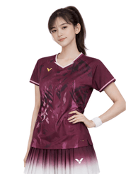 VICTOR Tournament Series Women's Knitted T-Shirt T - 56000 D - Maroon - Gem Sports