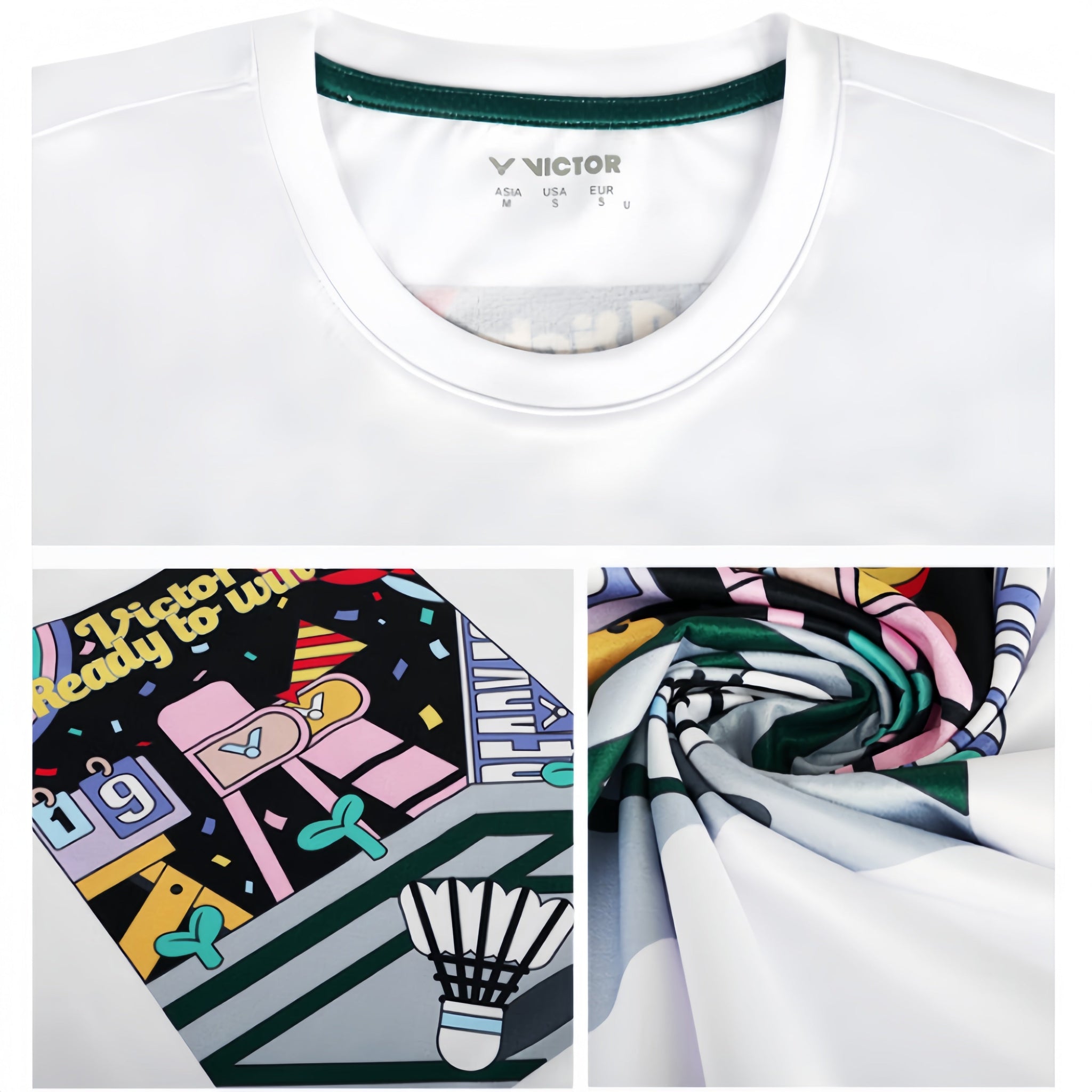 VICTOR TRAINING Series Unisex T-Shirt T - 50034 - A White - Gem Sports