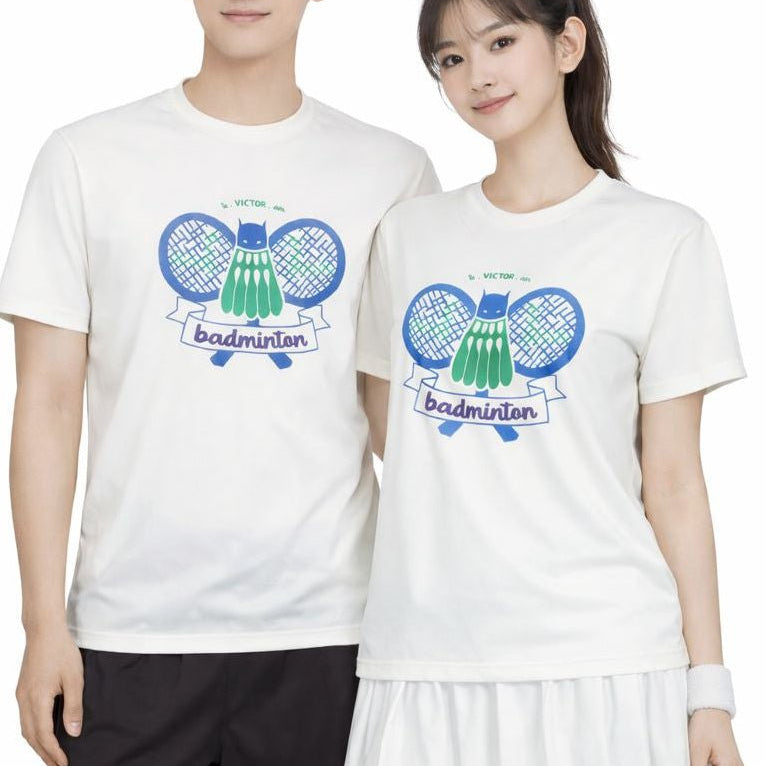 VICTOR Training Unisex T-Shirt T - 55008 A - White - Gem Sports