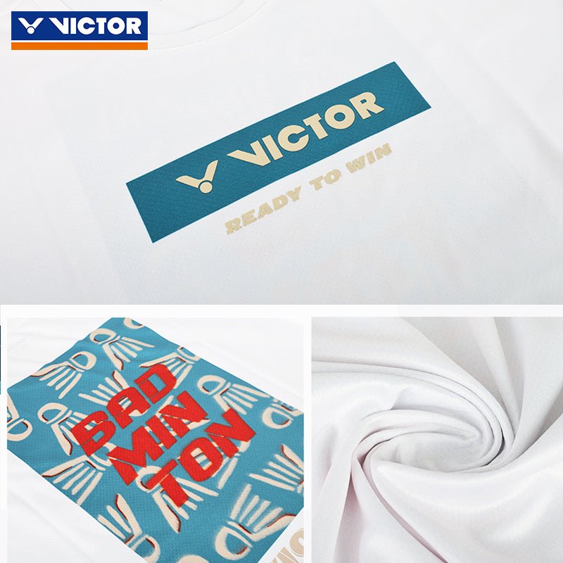 VICTOR Training Unisex T-Shirt T - 55012 A - White - Gem Sports