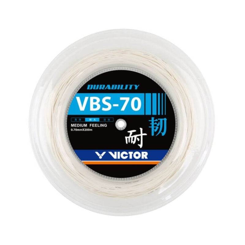 VICTOR VBS - 70 0.70mm (Durability) Badminton String 200m Reel White - Gem Sports