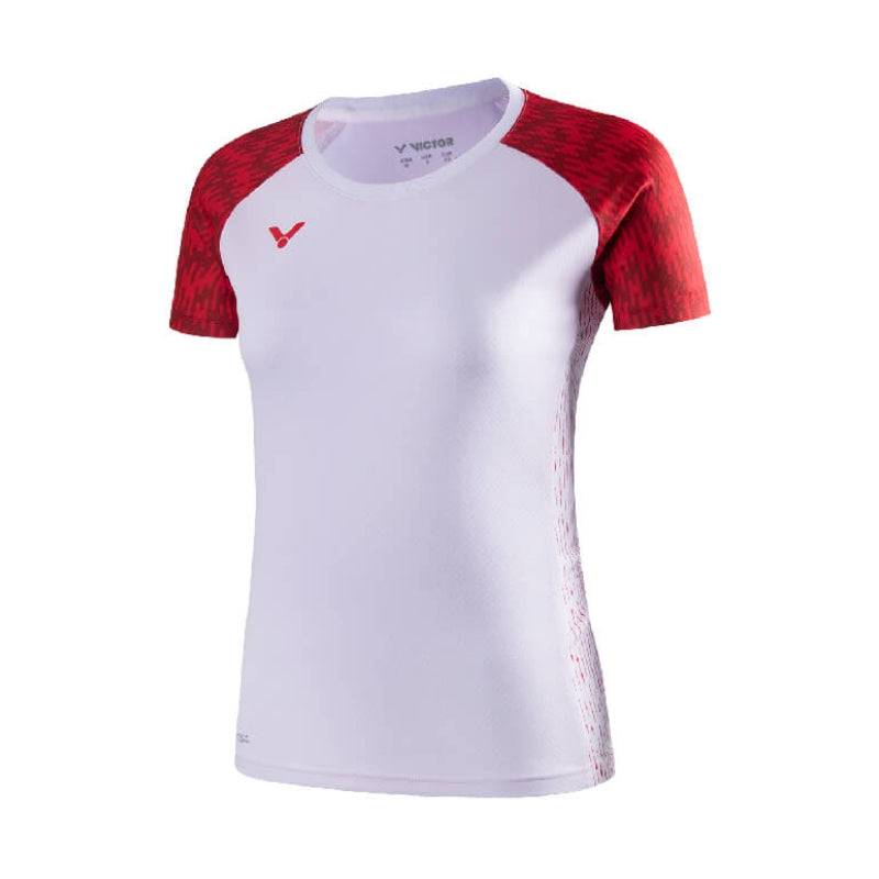 VICTOR Women's T-Shirt T - 41000TD A White Denmark National Team - Gem Sports