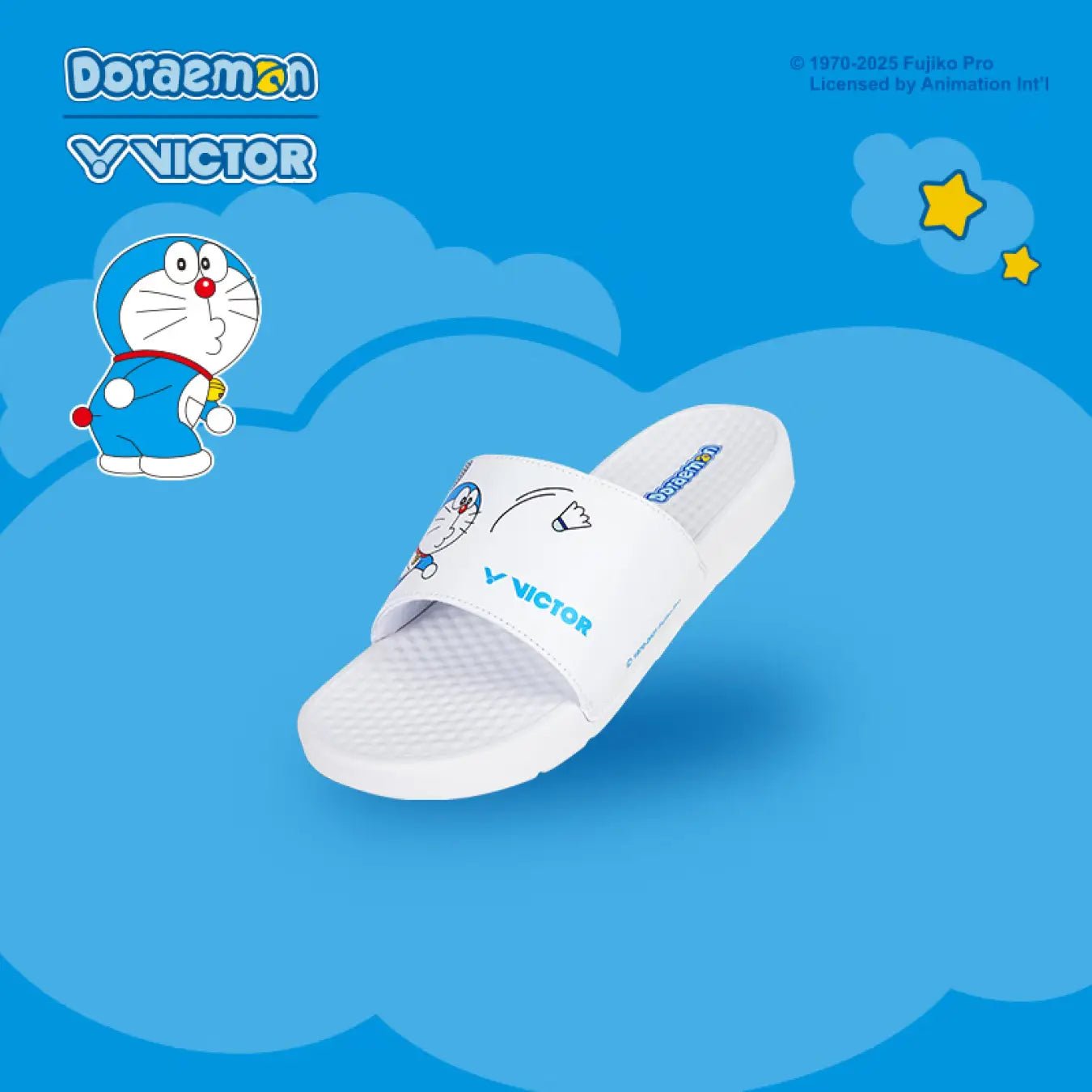 VICTOR x Doraemon Slippers UNISEX 008DRM - A White - Gem Sports