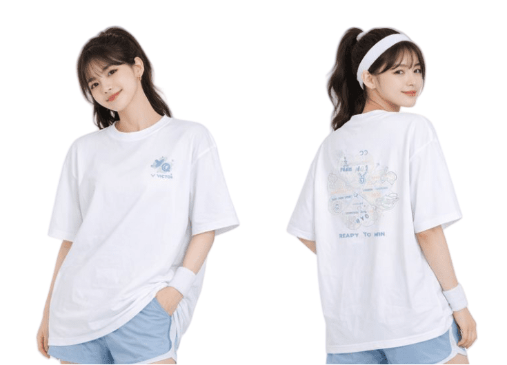 VICTOR x HYQ Unisex T-Shirt T - 501HYQ A - White - Gem Sports