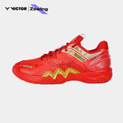 VICTOR x ZSW P8500NitroLite - ZSW Men's Badminton Shoes - DX (High Risk Red/Light Gold) - Gem Sports