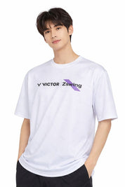 VICTOR x ZSW Unisex T-Shirt (Oversize Fit) T - 502ZSW A - White - Gem Sports