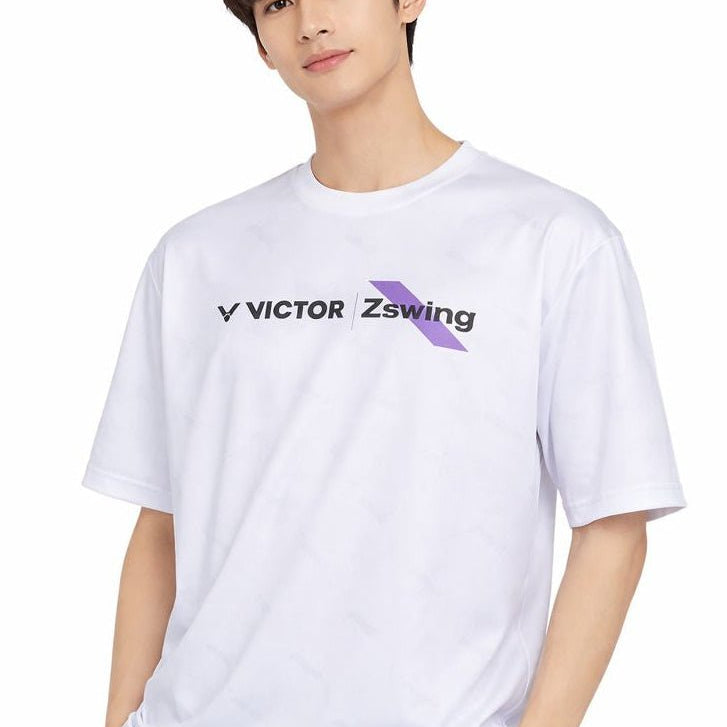 VICTOR x ZSW Unisex T-Shirt (Oversize Fit) T - 502ZSW A - White - Gem Sports