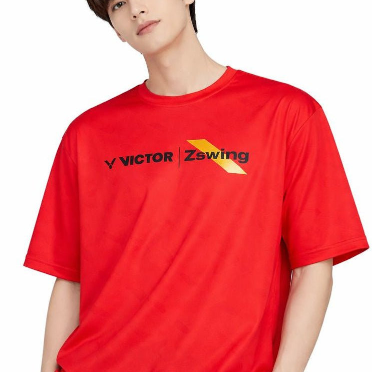 VICTOR x ZSW Unisex T-Shirt (Oversize Fit) T - 502ZSW D - Red - Gem Sports