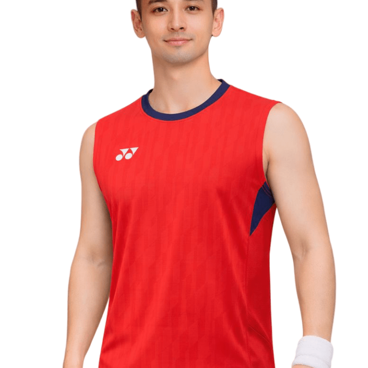 YONEX 2025 China National Team Men's Sleeveless Top 10645YX - Clear Red - Gem Sports