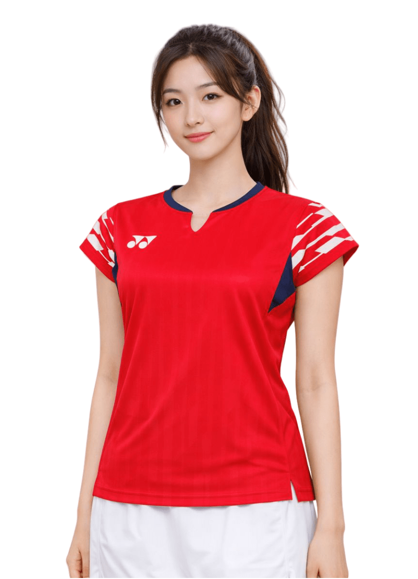 YONEX 2025 China National Team Women's Crew Neck Shirt 20860YX - Clear Red - Gem Sports
