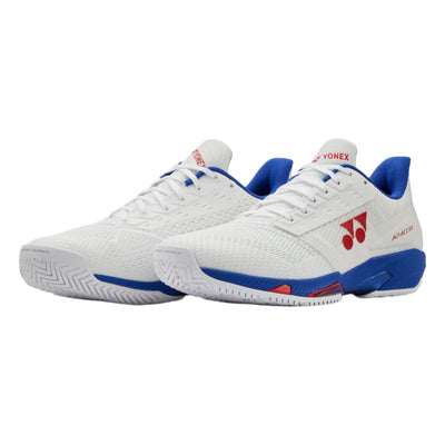 YONEX 2026 Power Cushion Ad - Accel (All Court) WIDE Unisex Tennis Shoes - White/Purple - Gem Sports