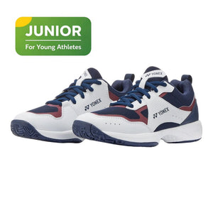 YONEX 2026 Power Cushion Pro - Move (All Court) JUNIOR Tennis Shoes - White/Navy/Red - Gem Sports