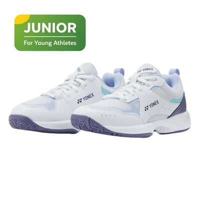 YONEX 2026 Power Cushion Pro - Move (All Court) JUNIOR Tennis Shoes - White/Sax - Gem Sports