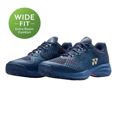 YONEX 2026 Power Cushion Sonicage (All Court) WIDE Unisex Tennis Shoes - Dark Navy - Gem Sports