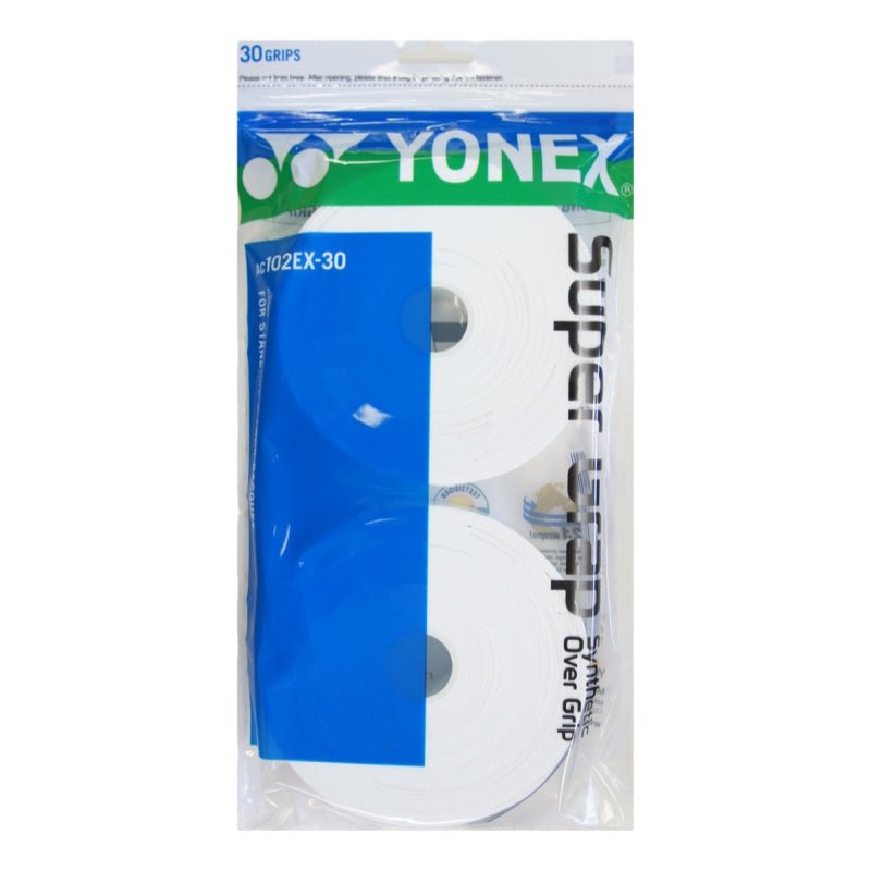YONEX AC102EX - 30 Wet Super Grip (30 Wraps) - White - Gem Sports