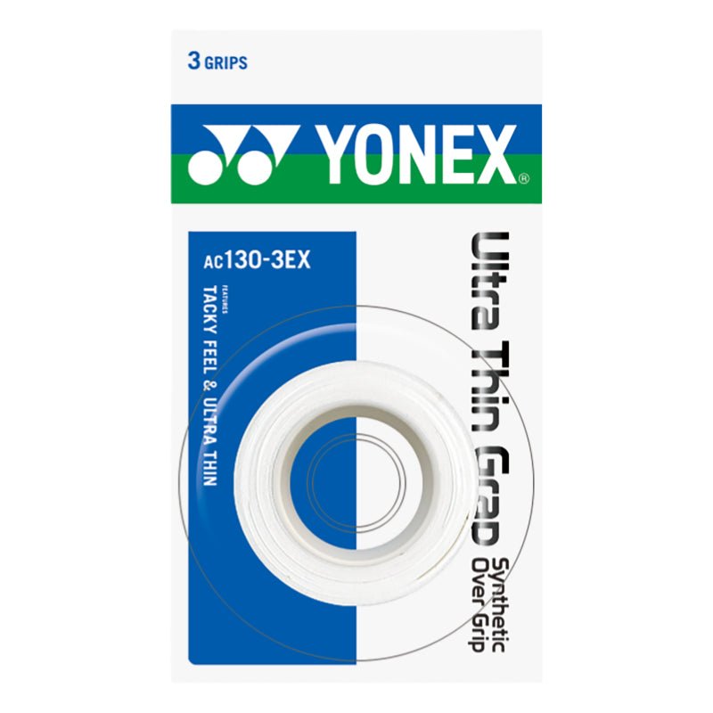 YONEX AC130 - 3EX Ultra Thin Grap (3 wraps) - White - Gem Sports