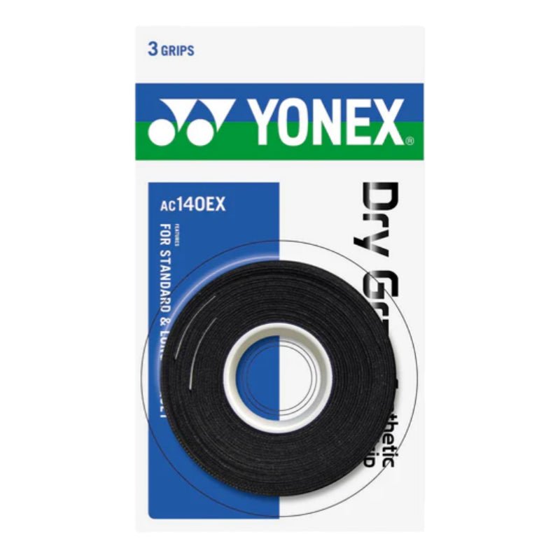 YONEX AC140EX Dry Strong Over Grip (3 wraps) - Black - Gem Sports