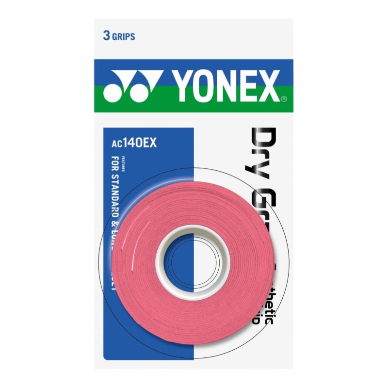 YONEX AC140EX Dry Strong Over Grip (3 wraps) - Red - Gem Sports