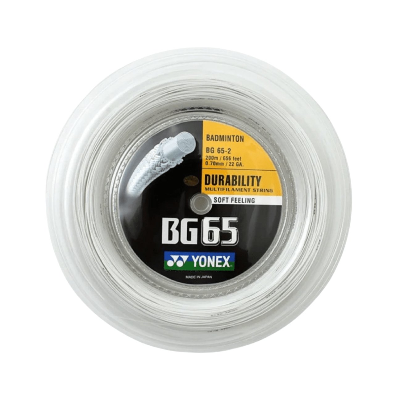 YONEX BG65 Badminton String Coil (200m) White - Gem Sports