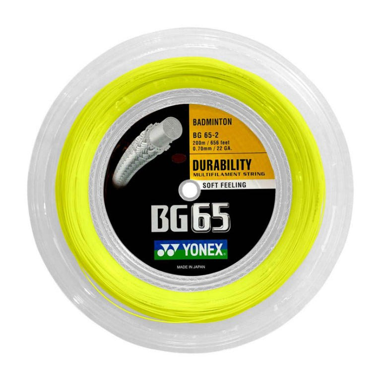 YONEX BG65 Badminton String Coil (200m) - Yellow - Gem Sports