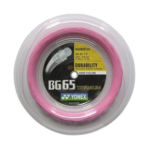 YONEX BG65 TITANIUM Badminton String Coil (200m) Pink - Gem Sports